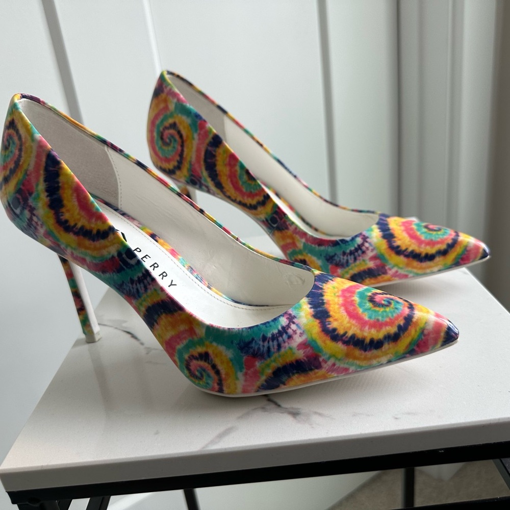 Katy Perry Collections Red and Yellow Heels Vibrant Design